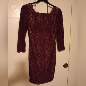 Adrianna Papell Purple Lace Overlay Sheath Dress SIZE 2